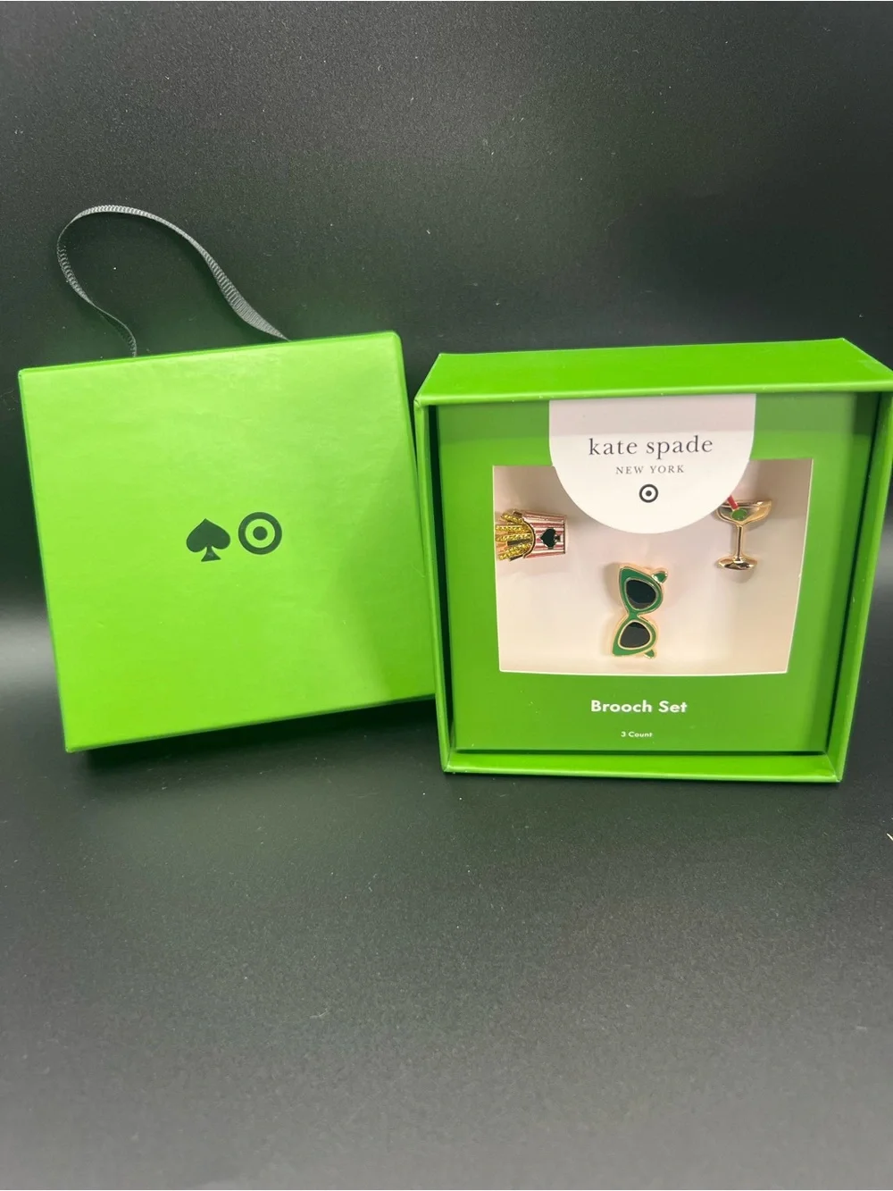 NWT Kate Spade x Target 3-Piece Novelty Brooch Set (Sunglasses, Fries, Martini)